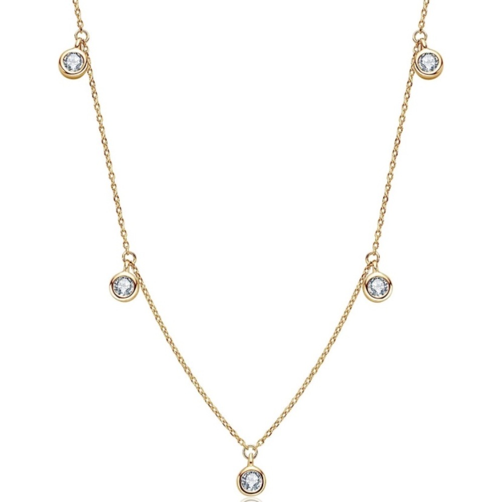 18k 925 Diamonds by the Yard Station Necklace